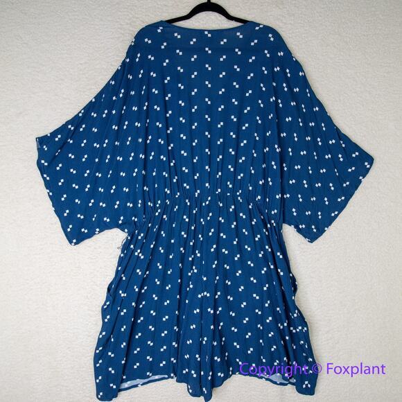 Eloquii blue romper white geometric print, women plus size 22 - Picture 11 of 14